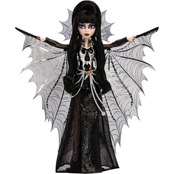 Monster High Elvira Mistress of the Dark Doll Black Dress & Batwing Cape -New! - Picture 4 of 7